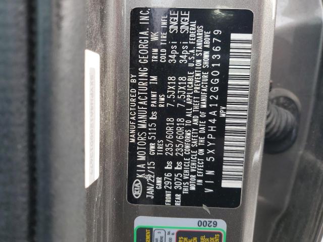 5XYPH4A12GG013679 KIA SORENTO EX