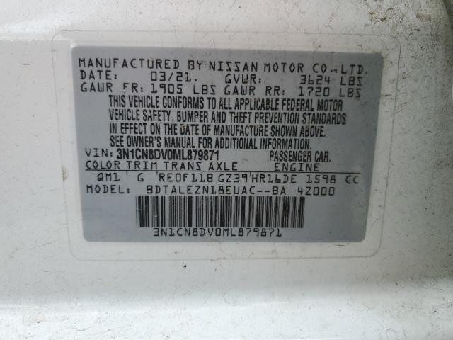 3N1CN8DV0ML879871 Nissan VERSA S