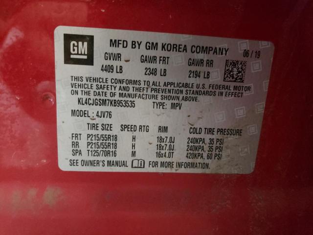 KL4CJGSM7KB953535 Buick Encore Essence