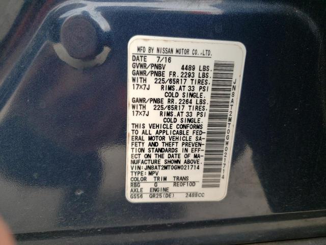 JN8AT2MT0GW021714 Nissan ROGUE S