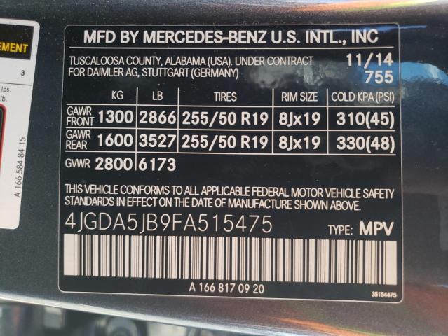 4JGDA5JB9FA515475 Mercedes-Benz ML 350