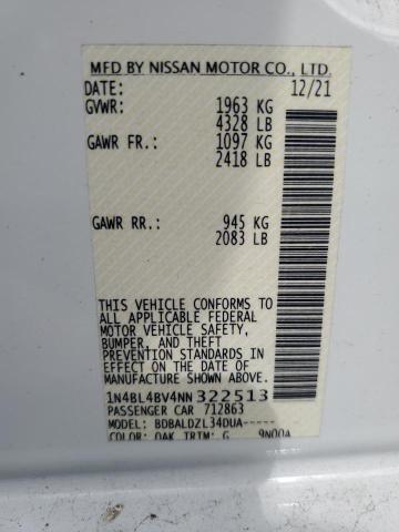1N4BL4BV4NN322513 Nissan ALTIMA S