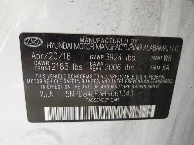 5NPD84LF3HH061343 Hyundai ELANTRA SE