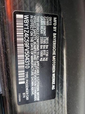 WBY1Z4C59FV504310 BMW I3 REX