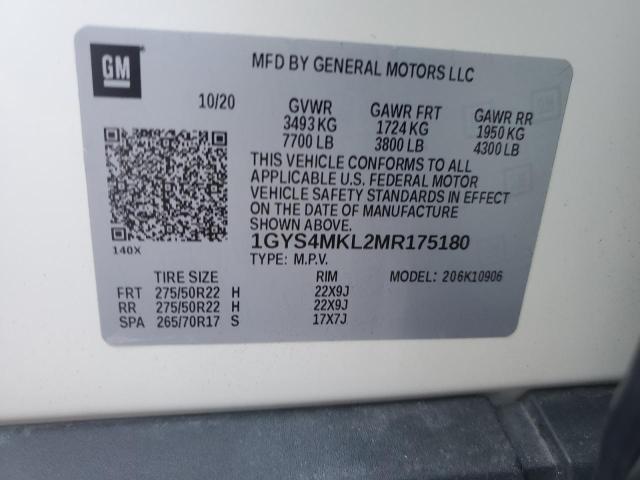1GYS4MKL2MR175180 Cadillac Escalade Esv Premium Luxury Platinum