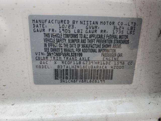 3N1CN8FV8RL828199 Nissan VERSA SR