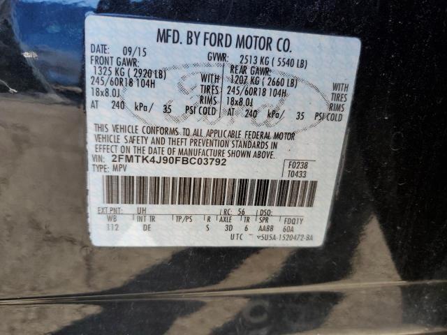 Ford EDGE SEL 2015 2FMTK4J90FBC03792 Image 12