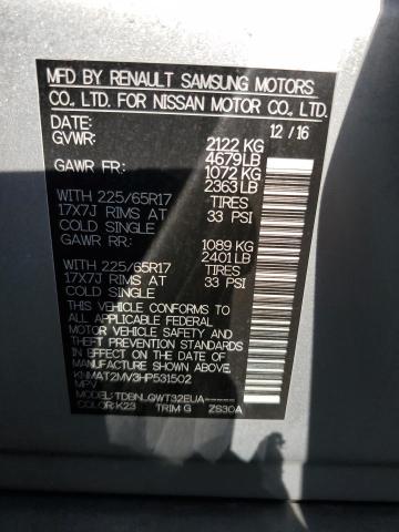 KNMAT2MV3HP531502 Nissan ROGUE S