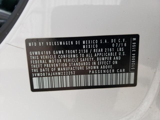 3VWDB7AJ4HM222252 Volkswagen JETTA SE