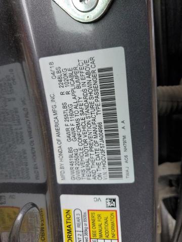 1HGCV3F57JA004966 Honda Accord Hybrid Exl