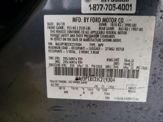 MAJ3P1RE2JC219304 Ford ECOSPORT S