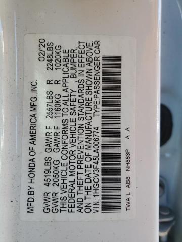 1HGCV3F45LA006774 Honda Accord Hybrid Ex