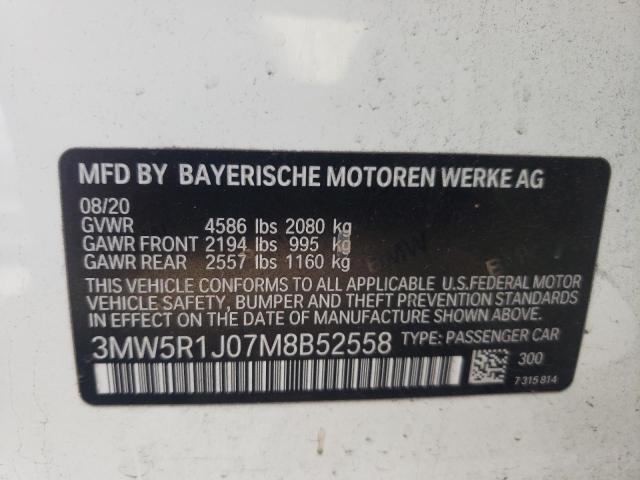3MW5R1J07M8B52558 BMW 330I