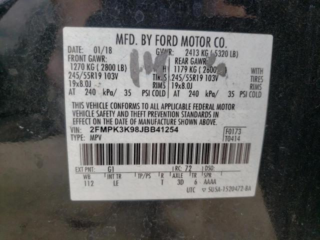 2FMPK3K98JBB41254 Ford Edge Titanium