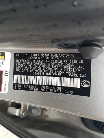 58ABZ1B1XKU049748 Lexus ES 350
