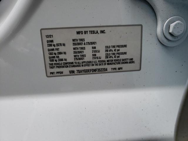 7SAYGDEF0NF352204 Tesla Model Y