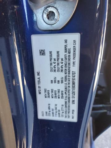 5YJ3E1EB3MF974707 Tesla MODEL 3
