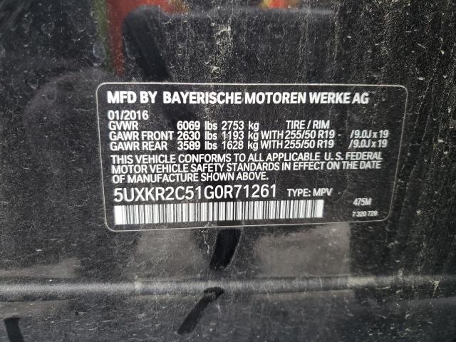 5UXKR2C51G0R71261 BMW X5 Sdrive35i