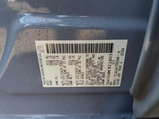 5N1AT3CA8MC821803 Nissan Rogue Sl