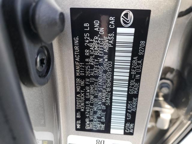 58ADZ1B16MU091703 Lexus Es 350 Base