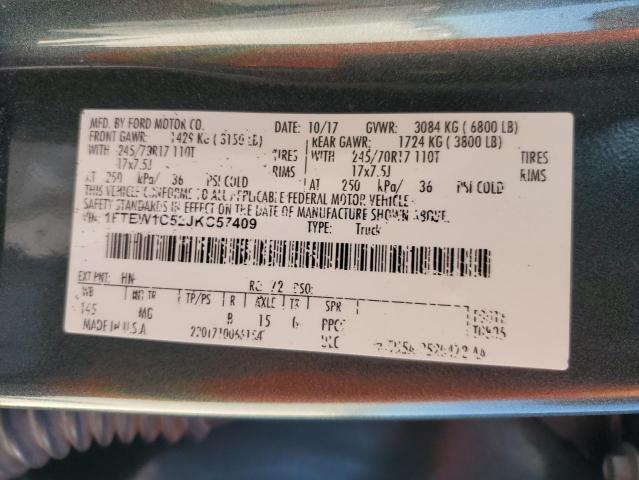 1FTEW1C52JKC57409 Ford F150 Supercrew