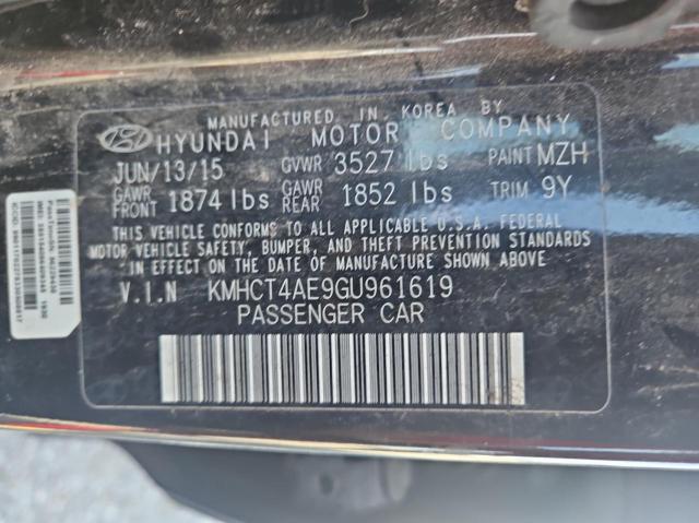 KMHCT4AE9GU961619 Hyundai ACCENT SE