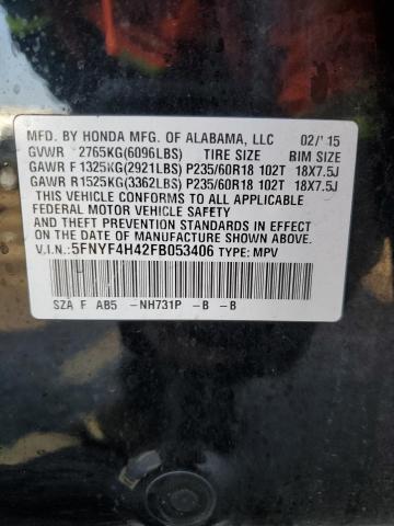 5FNYF4H42FB053406 Honda Pilot Ex