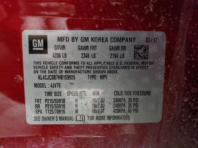 KL4CJCSB7HB159926 Buick Encore Essence