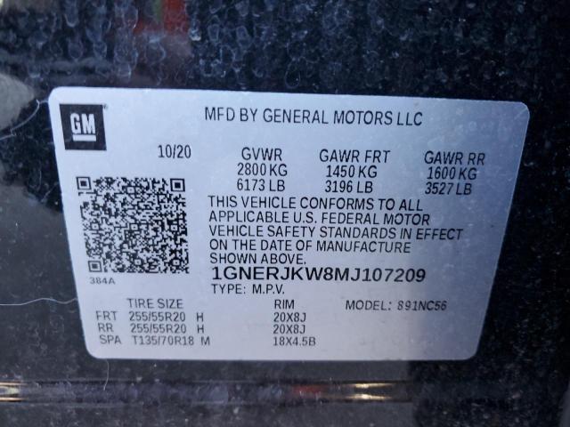 1GNERJKW8MJ107209 Chevrolet Traverse Rs