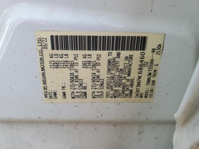 5N1BT3BB7NC686460 Nissan ROGUE SV