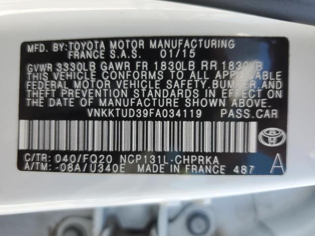 VNKKTUD39FA034119 Toyota Yaris