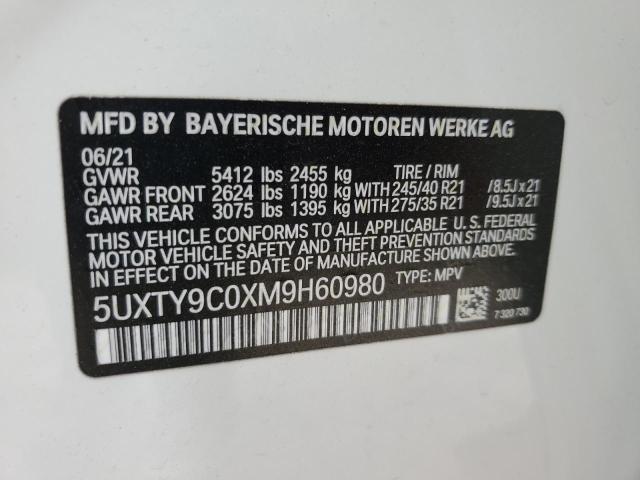 5UXTY9C0XM9H60980 BMW X3 Xdrivem40i