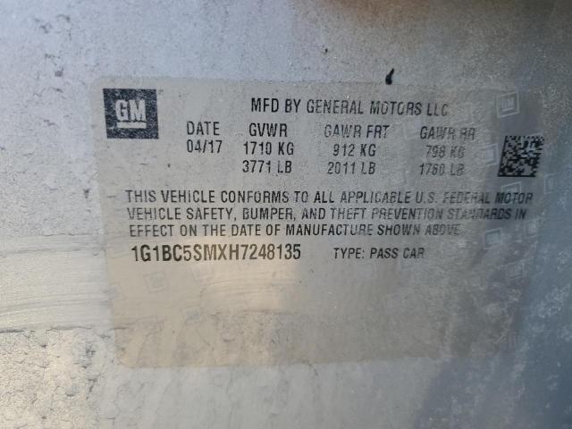 1G1BC5SMXH7248135 Chevrolet CRUZE LS