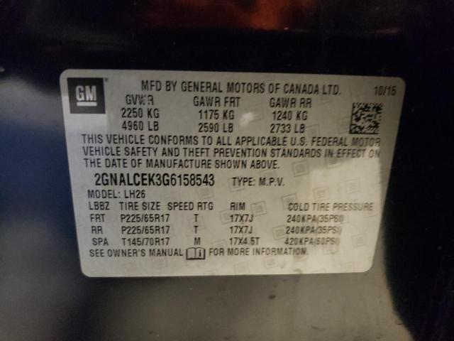 2GNALCEK3G6158543 Chevrolet EQUINOX LT