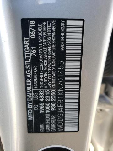 WDDSJ4EB1KN701455 Mercedes-Benz CLA 250
