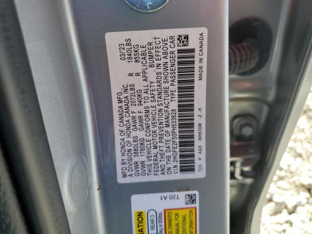 2HGFE2F50PH533628 Honda Civic Sport