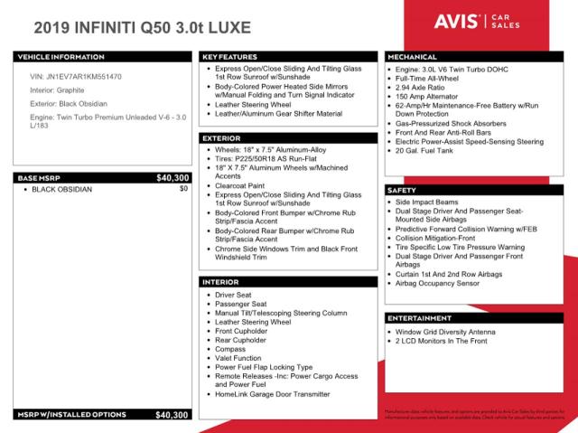 JN1EV7AR1KM551470 Infiniti Q50 LUXE
