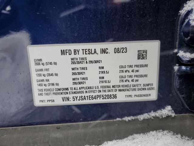 5YJSA1E64PF520836 Tesla MODEL S