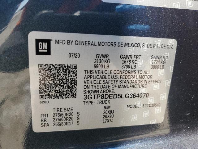 3GTP8DED5LG364070 GMC Sierra C1500 Slt