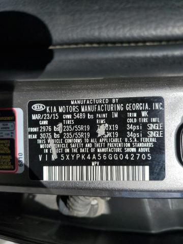 5XYPK4A56GG042705 KIA SORENTO SX