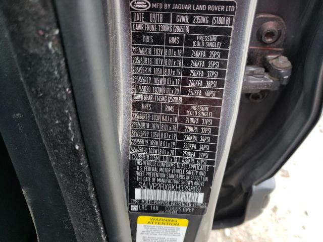 SALVP2RX8KH339809 Land Rover Range Rover Evoque Se