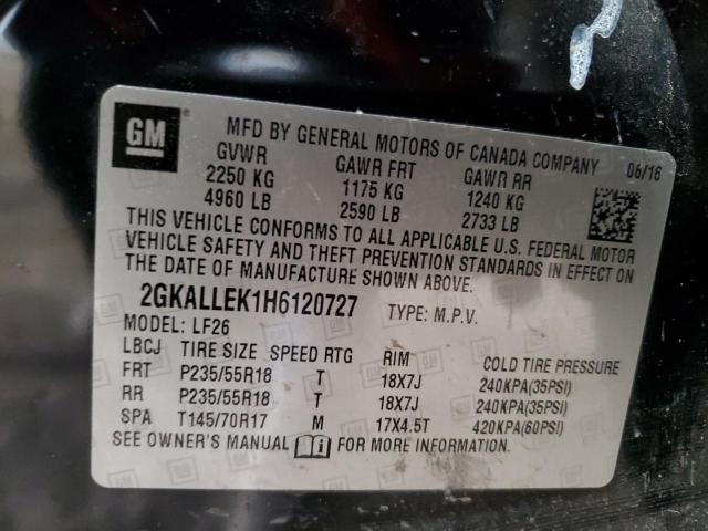 2GKALLEK1H6120727 GMC TERRAIN SL