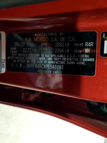 3KPF44ACXPE543193 KIA FORTE GT