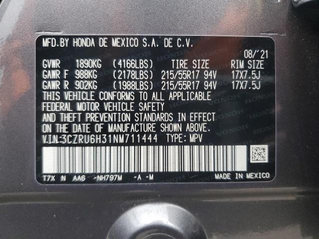 3CZRU6H31NM711444 Honda HR-V LX