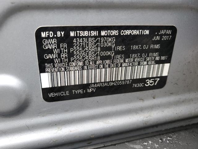 JA4AR3AU9HZ059787 Mitsubishi Outlander Sport Es