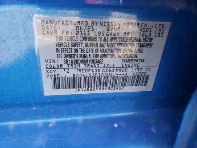 3N1AB8DV8MY303402 Nissan SENTRA SR