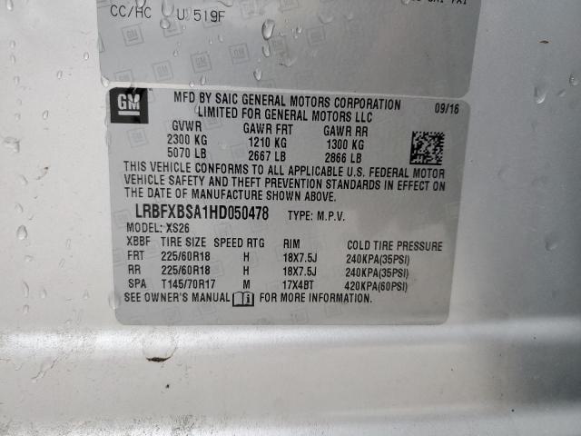 LRBFXBSA1HD050478 Buick Envision Essence