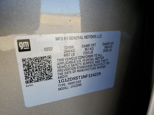 1G1ZD5ST1NF114229 Chevrolet MALIBU LT