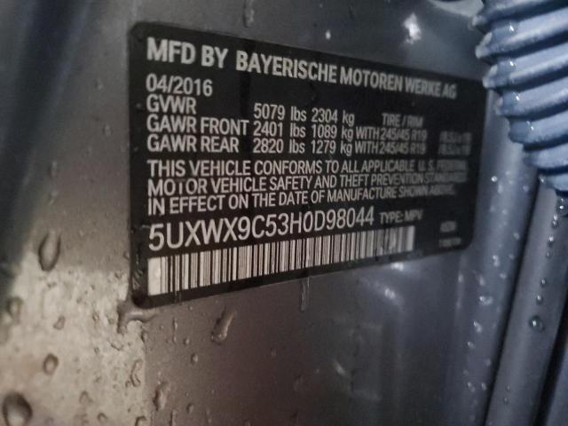 5UXWX9C53H0D98044 BMW X3 Xdrive28i