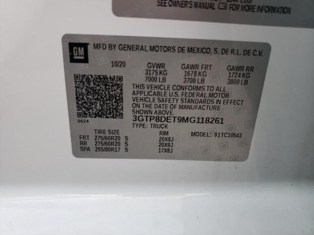 3GTP8DET9MG118261 GMC Sierra C1500 Slt